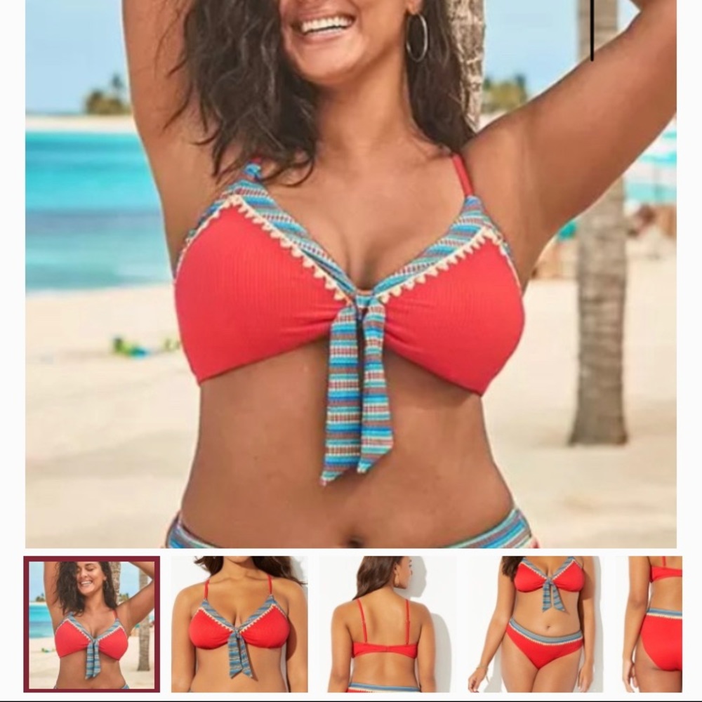 COPY - Swimsuits for All Red Aztec High Waist Bikini